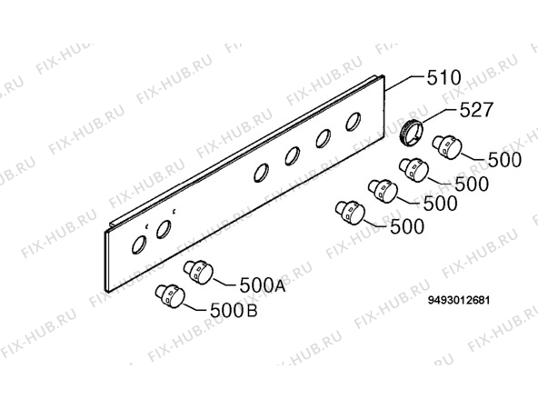 Взрыв-схема плиты (духовки) Zanussi ZOU853W - Схема узла Command panel 037